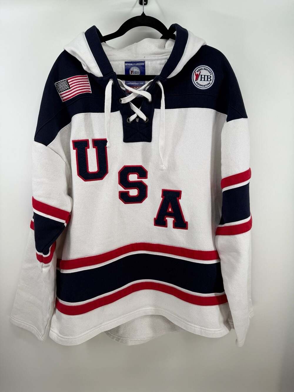 Herb Brooks Foundation Miracle On Ice USA 1980 Hockey Lace-Up Hoodie